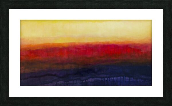"Warm Horizon" abstract print matted and framed by San Diego Artist Susan Stone
